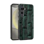 For Samsung Galaxy S24 FE 5G ABEEL Beast Pattern 6D Micro-Embossed MagSafe Genuine Leather Phone Case(Green)