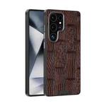 For Samsung Galaxy S25 Ultra 5G ABEEL Beast Pattern 6D Micro-Embossed MagSafe Genuine Leather Phone Case(Brown)