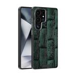 For Samsung Galaxy S25 Ultra 5G ABEEL Beast Pattern 6D Micro-Embossed MagSafe Genuine Leather Phone Case(Green)