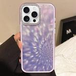 For iPhone 16 Pro Diamond Lens Frame Glare PC Hybrid TPU Phone Case(Dark Purple)