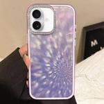 For iPhone 16 Plus Diamond Lens Frame Glare PC Hybrid TPU Phone Case(Dark Purple)