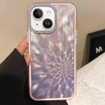 For iPhone 15 Plus Diamond Lens Frame Glare PC Hybrid TPU Phone Case(Pink)