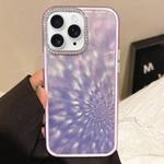 For iPhone 11 Pro Max Diamond Lens Frame Glare PC Hybrid TPU Phone Case(Dark Purple)