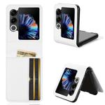 For ZTE nubia Flip2 Card Slot PU Leather PC Phone Case(White)