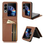 For ZTE nubia Flip2 Card Slot PU Leather PC Phone Case(Brown)