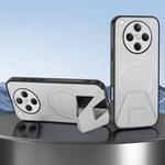 For OPPO Find X8 Sheepskin Texture MagSafe Magnetic Invisible Holder Integrated Phone Case(White)