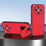For OPPO Find X8 Sheepskin Texture MagSafe Magnetic Invisible Holder Integrated Phone Case(Red)