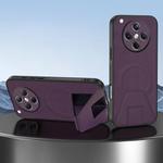 For OPPO Find X8 Sheepskin Texture MagSafe Magnetic Invisible Holder Integrated Phone Case(Purple)