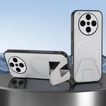 For OPPO Find X8 Pro Sheepskin Texture MagSafe Magnetic Invisible Holder Integrated Phone Case(White)