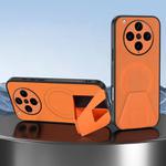 For OPPO Find X8 Pro Sheepskin Texture MagSafe Magnetic Invisible Holder Integrated Phone Case(Orange)