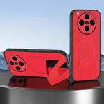 For OPPO Find X8 Pro Sheepskin Texture MagSafe Magnetic Invisible Holder Integrated Phone Case(Red)