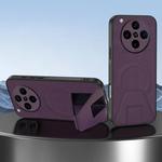 For OPPO Find X8 Pro Sheepskin Texture MagSafe Magnetic Invisible Holder Integrated Phone Case(Purple)