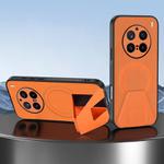 For vivo X200 Pro Sheepskin Texture MagSafe Magnetic Invisible Holder Integrated Phone Case(Orange)