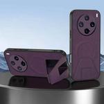 For vivo X200 Pro mini Sheepskin Texture MagSafe Magnetic Invisible Holder Integrated Phone Case(Purple)