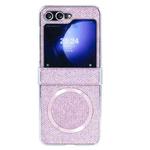 For Samsung Galaxy Z Flip5 Glitter Powder MagSafe Magnetic Fold Phone Case(Pink)