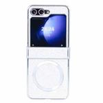 For Samsung Galaxy Z Flip5 Glitter Powder MagSafe Magnetic Fold Phone Case(White)