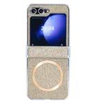 For Samsung Galaxy Z Flip5 Glitter Powder MagSafe Magnetic Fold Phone Case(Gold)