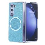 For Samsung Galaxy Z Fold6 Glitter Powder MagSafe Magnetic Fold Phone Case(Blue)