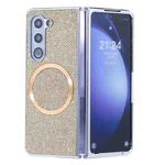 For Samsung Galaxy Z Fold5 Glitter Powder MagSafe Magnetic Fold Phone Case(Gold)
