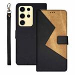 For Samsung Galaxy S25 Ultra 5G idewei Two-color Splicing Leather Phone Case(Black)