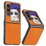For ZTE nubia Flip2 Ultra-thin Plain Skin Leather Phone Case(Orange)