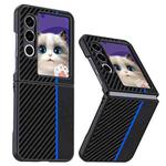 For ZTE nubia Flip2 Carbon Fiber Texture Printing Phone Case(Black Blue)