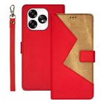 For Umidigi A15 idewei Two-color Splicing Leather Phone Case(Red)