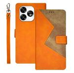 For Umidigi A15 idewei Two-color Splicing Leather Phone Case(Orange)