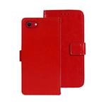 For iPhone 16e idewei Crazy Horse Texture Leather Phone Case(Red)