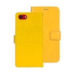 For iPhone 16e idewei Crazy Horse Texture Leather Phone Case(Yellow)