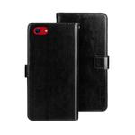 For iPhone 16e idewei Crazy Horse Texture Leather Phone Case(Black)