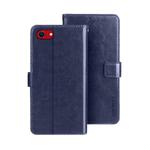 For iPhone 16e idewei Crazy Horse Texture Leather Phone Case(Blue)