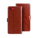 For iPhone 16e idewei Crazy Horse Texture Leather Phone Case(Brown)