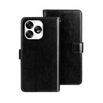 For Umidigi A15 idewei Crazy Horse Texture Leather Phone Case(Black)