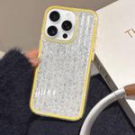 For iPhone 16 Pro Glitter Corrugated PC Hybrid TPU Phone Case(Yellow)