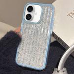 For iPhone 16 Plus Glitter Corrugated PC Hybrid TPU Phone Case(Blue)