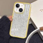 For iPhone 15 Plus Glitter Corrugated PC Hybrid TPU Phone Case(Yellow)