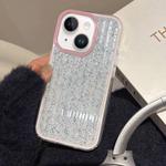 For iPhone 15 Glitter Corrugated PC Hybrid TPU Phone Case(Pink)