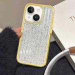 For iPhone 14 Plus Glitter Corrugated PC Hybrid TPU Phone Case(Yellow)