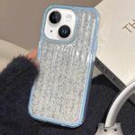 For iPhone 14 Glitter Corrugated PC Hybrid TPU Phone Case(Blue)