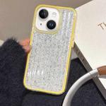 For iPhone 14 Glitter Corrugated PC Hybrid TPU Phone Case(Yellow)