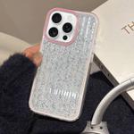For iPhone 13 Pro Max Glitter Corrugated PC Hybrid TPU Phone Case(Pink)