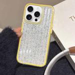 For iPhone 12 Pro Max Glitter Corrugated PC Hybrid TPU Phone Case(Yellow)