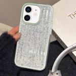 For iPhone 11 Glitter Corrugated PC Hybrid TPU Phone Case(Green)