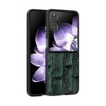 For Xiaomi Mix Flip ABEEL Beast Pattern 6D Micro-Embossed MagSafe Genuine Leather Phone Case(Green)