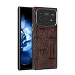 For Xiaomi Mix Fold 4 ABEEL Beast Pattern 6D Micro-Embossed MagSafe Genuine Leather Phone Case(Brown)
