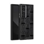 For Samsung Galaxy Z Fold Special ABEEL Beast Pattern 6D Micro-Embossed MagSafe Genuine Leather Phone Case(Black)