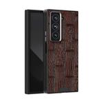 For Samsung Galaxy Z Fold Special ABEEL Beast Pattern 6D Micro-Embossed MagSafe Genuine Leather Phone Case(Brown)