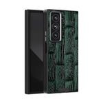 For Samsung Galaxy Z Fold Special ABEEL Beast Pattern 6D Micro-Embossed MagSafe Genuine Leather Phone Case(Green)