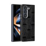 For Samsung Galaxy Z Fold5 5G ABEEL Beast Pattern 6D Micro-Embossed MagSafe Genuine Leather Phone Case(Black)